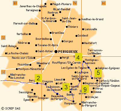 Dordogne carte departement