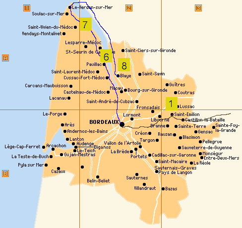 Gironde carte departement